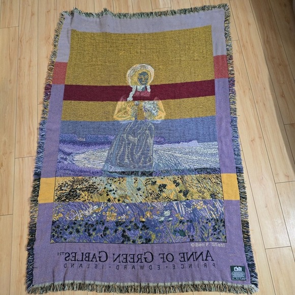 Goodwin Weavers Anne of Green Gables Tapestry Throw Blanket Fringe PEI Vintage - Picture 8 of 15